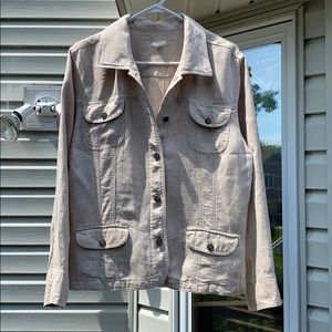 Size Size XL Misses, 100% Beige Linen Jacket.